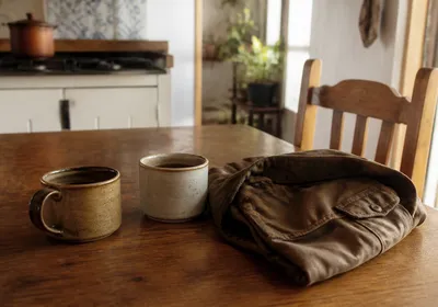 Mesa de cocina de un domicilio en Murcia donde el cerrajero explica el trabajo con calma